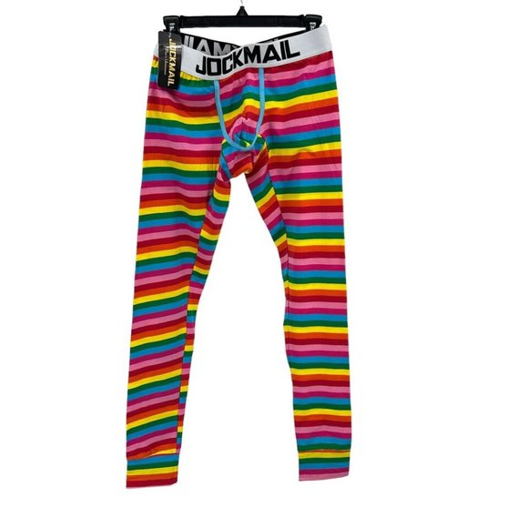JOCKMAIL Rainbow Mens LARGE Base Layer Pants Cotton Long Johns Legging New Tags - Picture 3 of 12